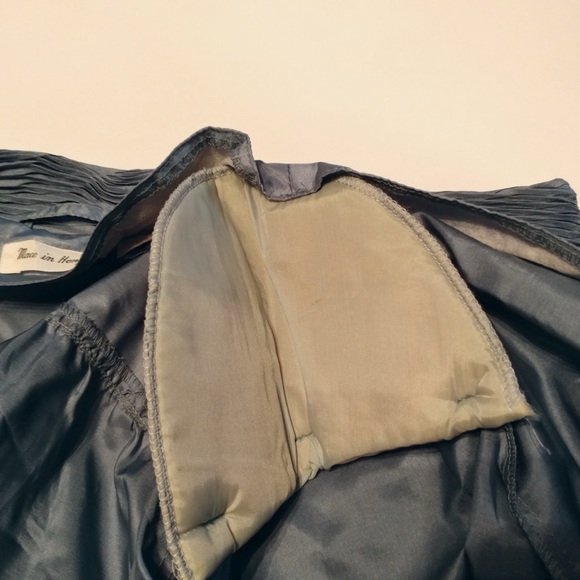 CLAUDIA BARNES Size S Blue Vintage Trench Coat - Picture 5 of 6